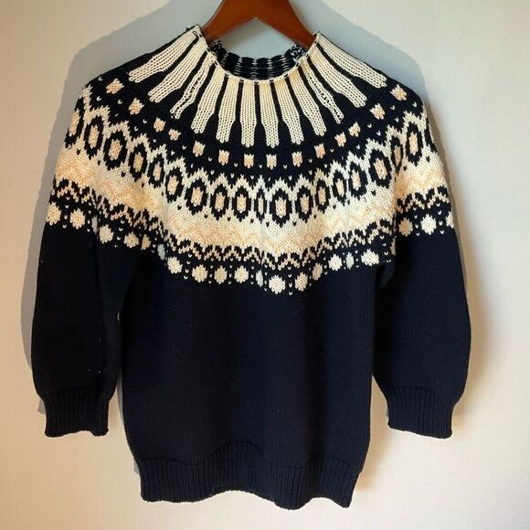 525 America Fair Isle Nordic Mock Neck, Large. Icelandic. - Picture 9 of 13